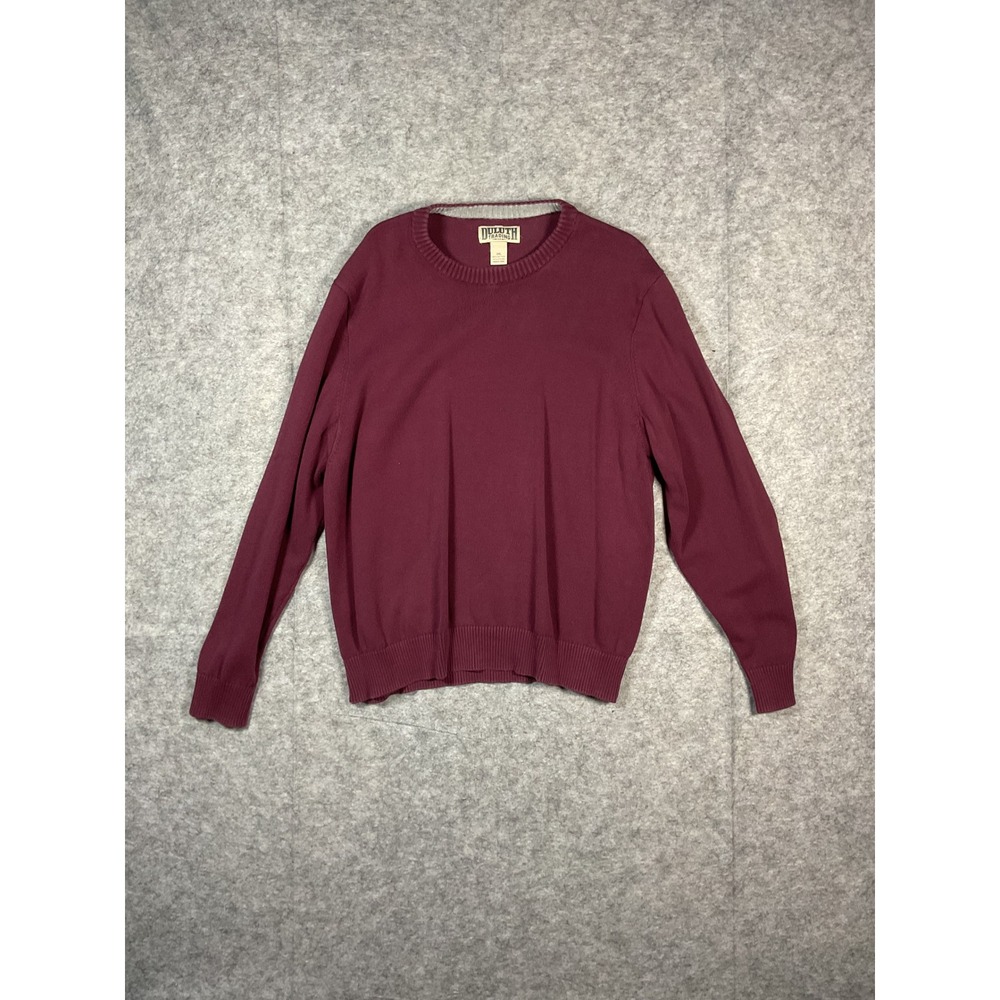 Duluth Trading Co Mens Burgundy Crew Neck Long Sleeve Sweater Size 2XL